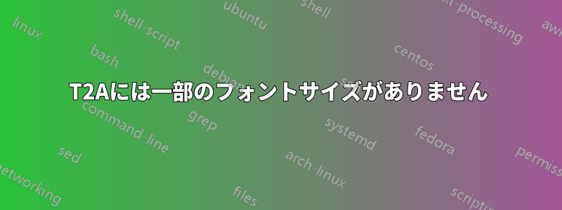 T2Aには一部のフォントサイズがありません