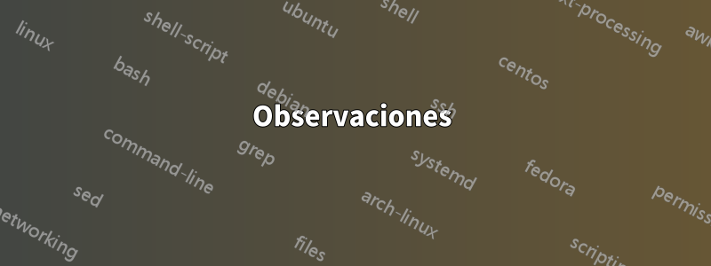 Observaciones