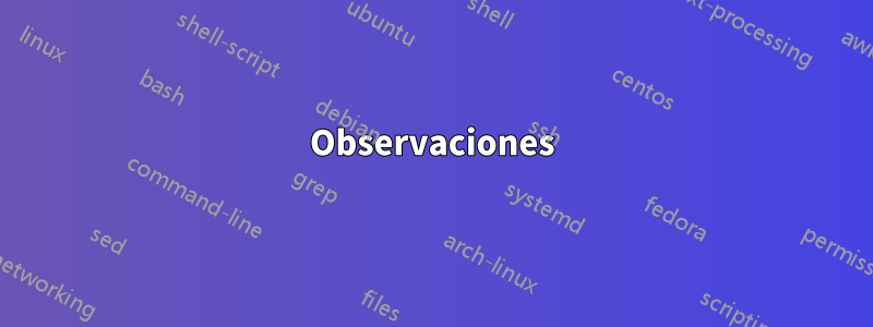 Observaciones