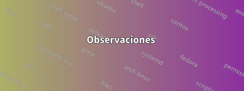 Observaciones