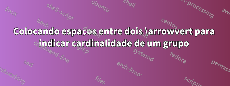 Colocando espaços entre dois \arrowvert para indicar cardinalidade de um grupo