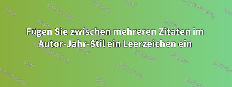 Fügen Sie zwischen mehreren Zitaten im Autor-Jahr-Stil ein Leerzeichen ein