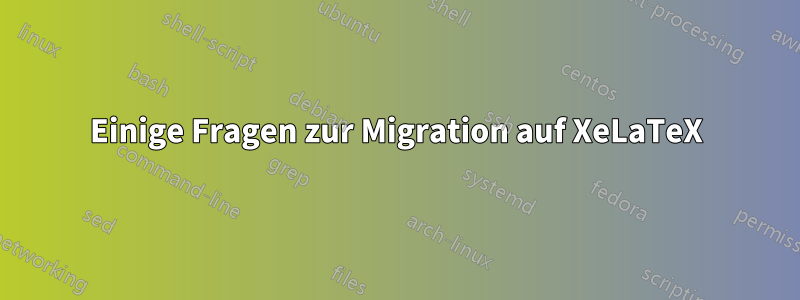 Einige Fragen zur Migration auf XeLaTeX