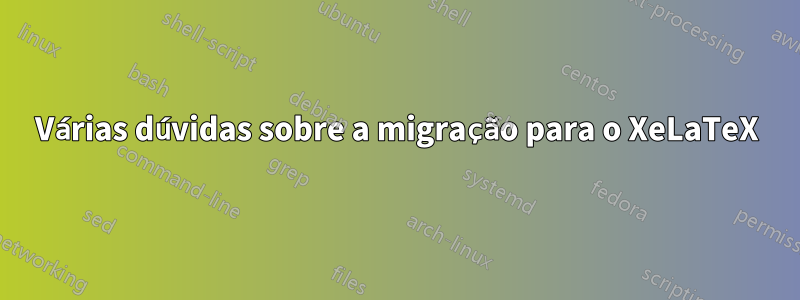 Várias dúvidas sobre a migração para o XeLaTeX