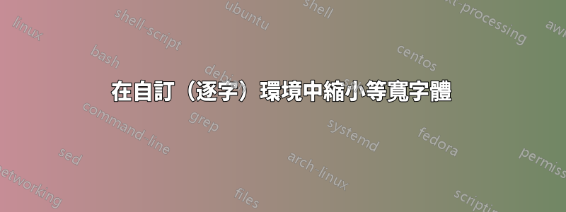 在自訂（逐字）環境中縮小等寬字體