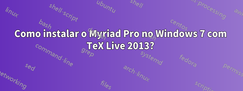 Como instalar o Myriad Pro no Windows 7 com TeX Live 2013?