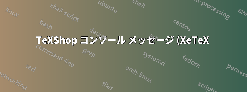TeXShop コンソール メッセージ (XeTeX)