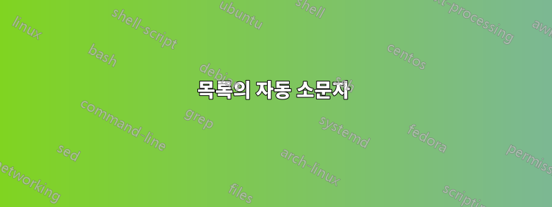 목록의 자동 소문자