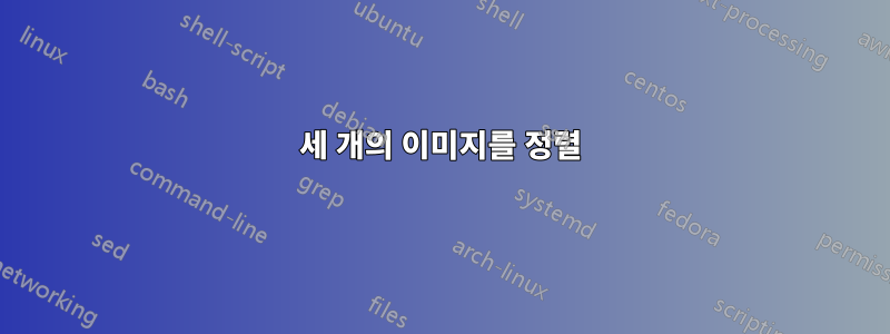 세 개의 이미지를 정렬