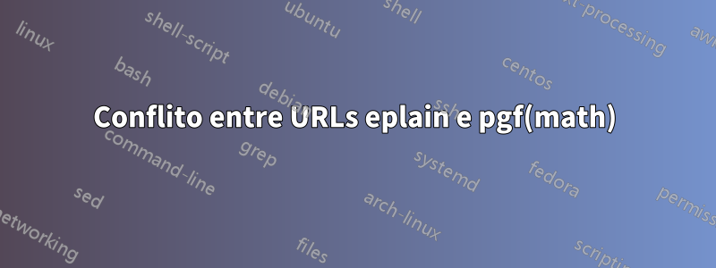 Conflito entre URLs eplain e pgf(math)