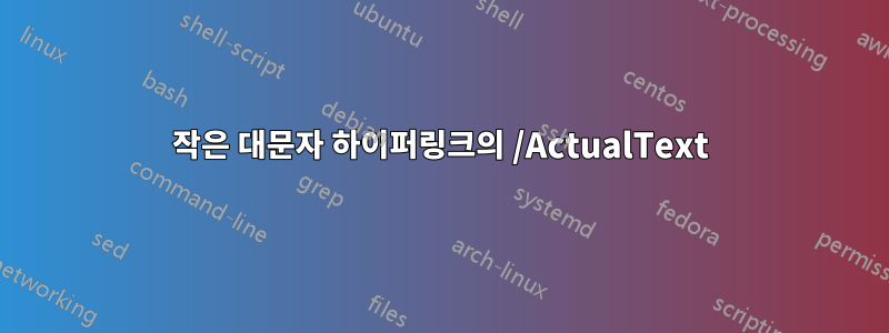 작은 대문자 하이퍼링크의 /ActualText