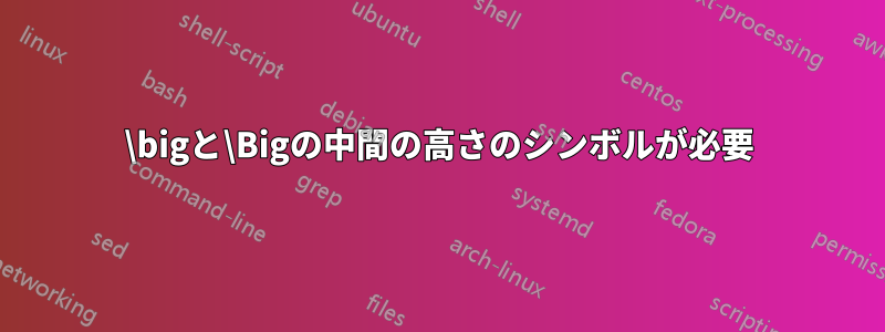 \bigと\Bigの中間の高さのシンボルが必要