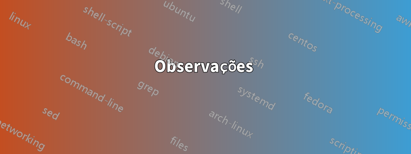 Observações