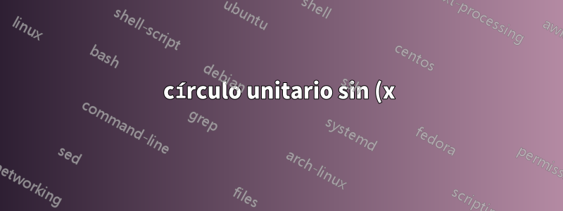 círculo unitario sin (x) radianes en el eje x