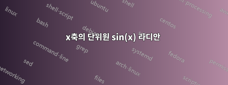 x축의 단위원 sin(x) 라디안