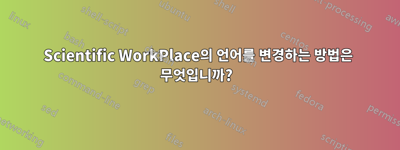 Scientific WorkPlace의 언어를 변경하는 방법은 무엇입니까? 