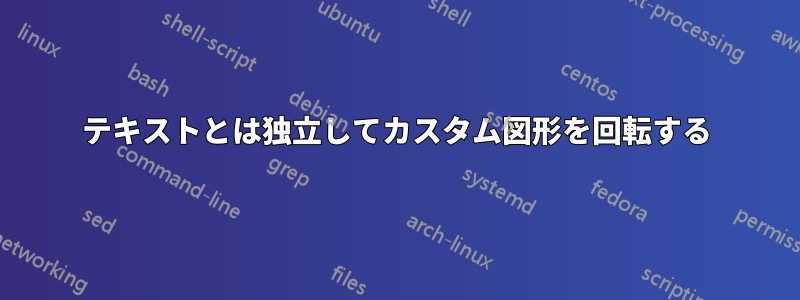 テキストとは独立してカスタム図形を回転する