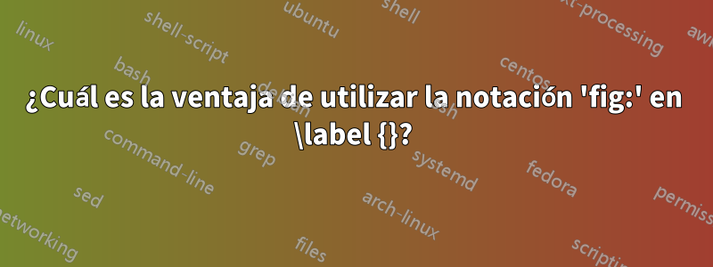 ¿Cuál es la ventaja de utilizar la notación 'fig:' en \label {}?