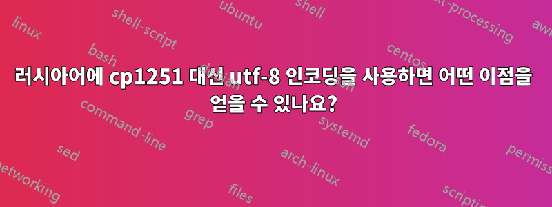 러시아어에 cp1251 대신 utf-8 인코딩을 사용하면 어떤 이점을 얻을 수 있나요?