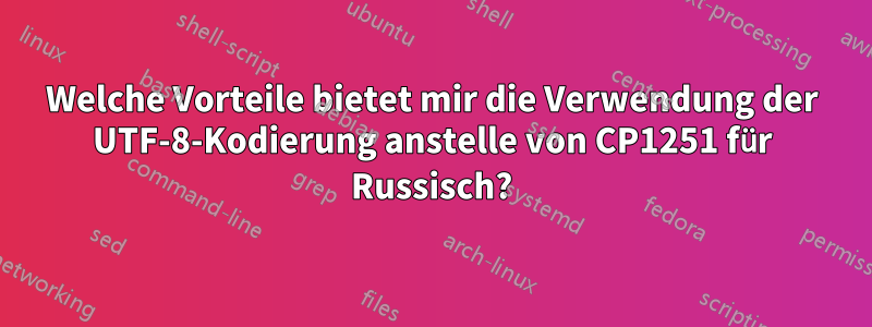 Welche Vorteile bietet mir die Verwendung der UTF-8-Kodierung anstelle von CP1251 für Russisch?
