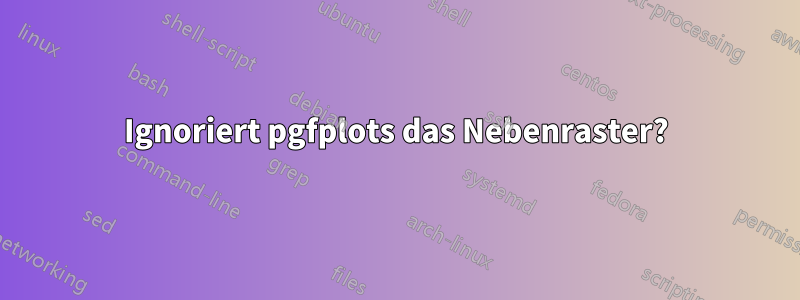 Ignoriert pgfplots das Nebenraster?