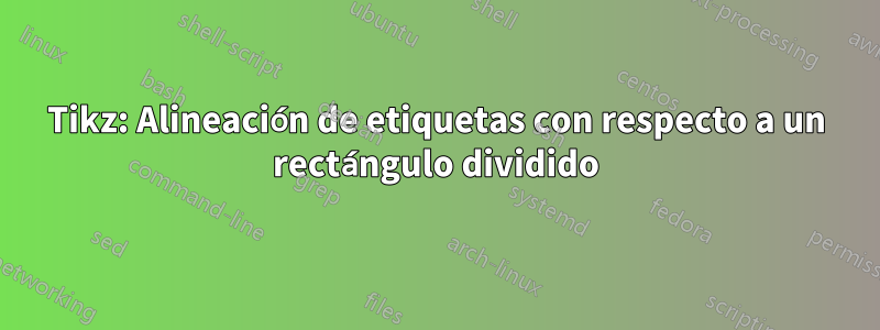 Tikz: Alineación de etiquetas con respecto a un rectángulo dividido