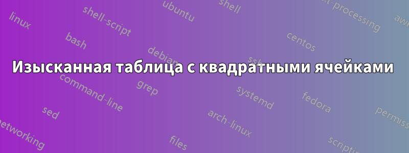 Изысканная таблица с квадратными ячейками