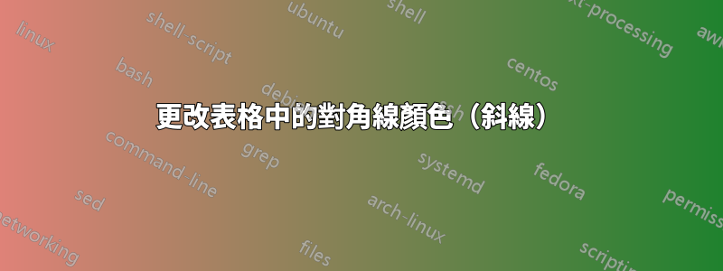 更改表格中的對角線顏色（斜線）