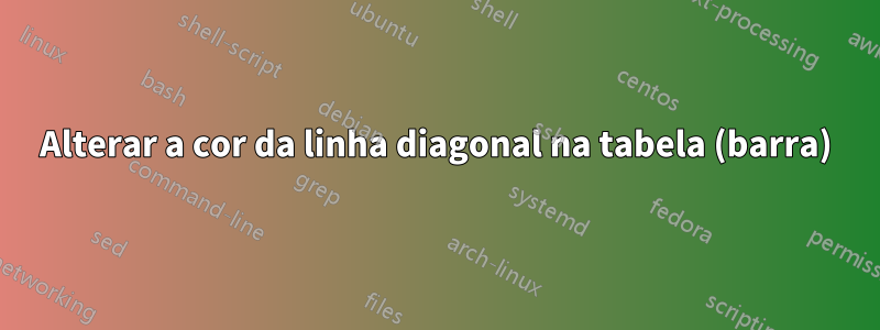 Alterar a cor da linha diagonal na tabela (barra)