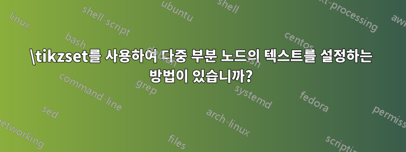 \tikzset를 사용하여 다중 부분 노드의 텍스트를 설정하는 방법이 있습니까?