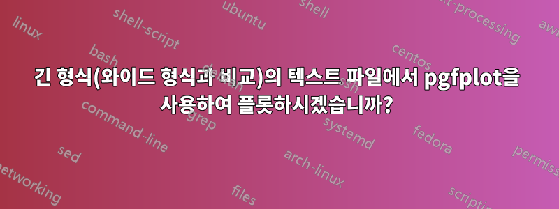 긴 형식(와이드 형식과 비교)의 텍스트 파일에서 pgfplot을 사용하여 플롯하시겠습니까?