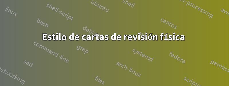 Estilo de cartas de revisión física