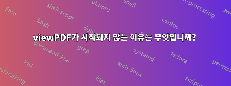 viewPDF가 시작되지 않는 이유는 무엇입니까?