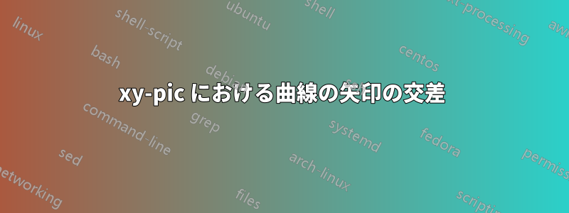 xy-pic における曲線の矢印の交差