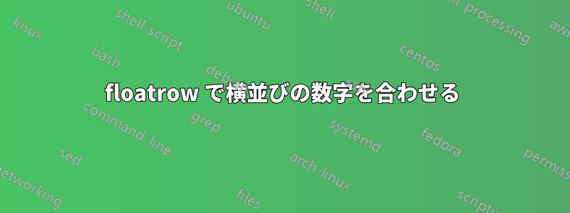 floatrow で横並びの数字を合わせる