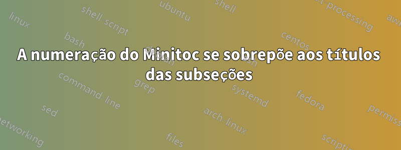 A numeração do Minitoc se sobrepõe aos títulos das subseções
