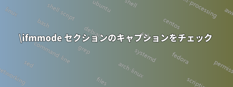 \ifmmode セクションのキャプションをチェック