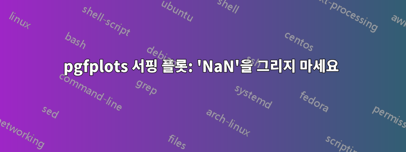 pgfplots 서핑 플롯: 'NaN'을 그리지 마세요