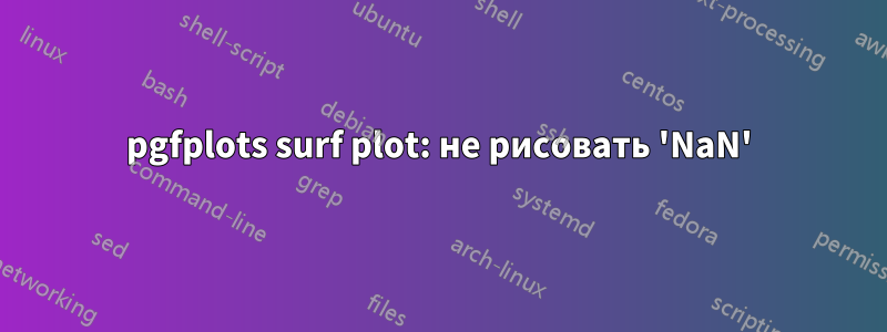 pgfplots surf plot: не рисовать 'NaN'