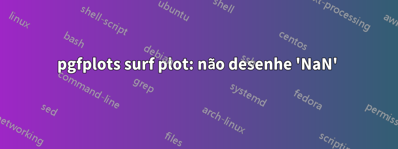 pgfplots surf plot: não desenhe 'NaN'