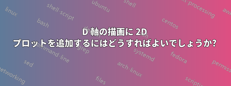 3D 軸の描画に 2D プロットを追加するにはどうすればよいでしょうか?
