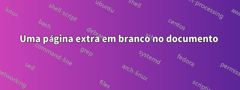 Uma página extra em branco no documento
