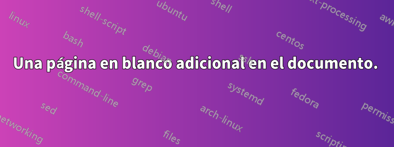 Una página en blanco adicional en el documento.