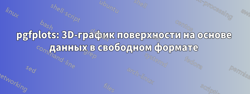 pgfplots: 3D-график поверхности на основе данных в свободном формате