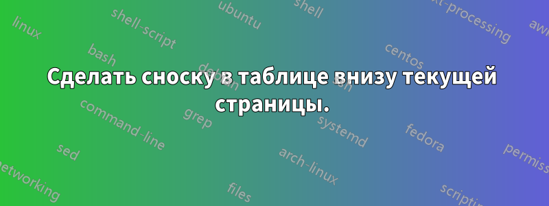 Сделать сноску в таблице внизу текущей страницы.