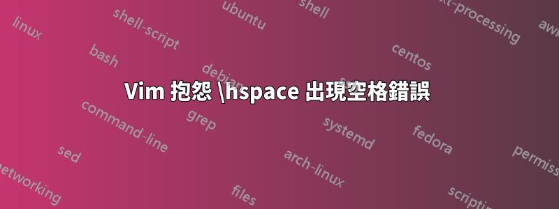 Vim 抱怨 \hspace 出現空格錯誤