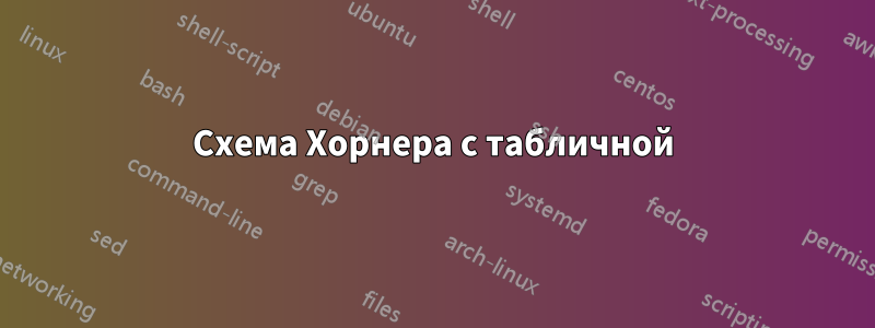 Схема Хорнера с табличной
