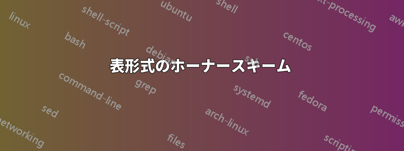 表形式のホーナースキーム