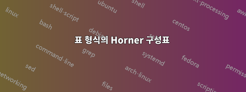 표 형식의 Horner 구성표