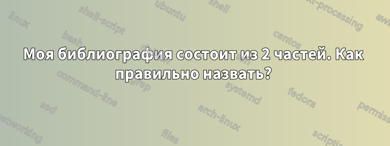 Моя библиография состоит из 2 частей. Как правильно назвать?